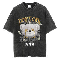 Camiseta Punk Gótica Vintage De Verano Para Hombres Y Mujeres Estampado De Oso 100% Algodón Casual Hip Hop Top Tee - details 2