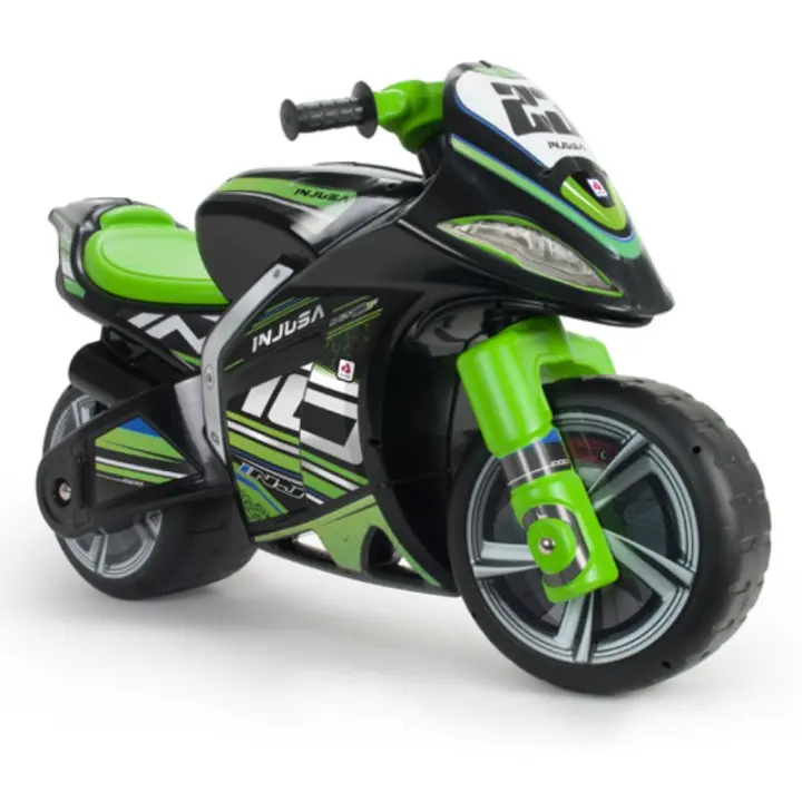 INJUSA - Moto Correpasillos Winner XL | Moto para Niños de 4 a 7 Años | con Diseño Ergonómico | Ruedas Anchas de Plástico | Asa de Transporte para Padres | 4 Versiones: Spidey de Marvel, Fireblade de Honda y Winner Amarilla o Negra - 1
