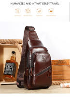 BULLCAPTAIN Bolsa De Pecho Para Hombre 2023 Cuero Genuino Gran Capacidad Casual Bolsa Mensajera Clásica Con Cierre De Cremallera - details 1