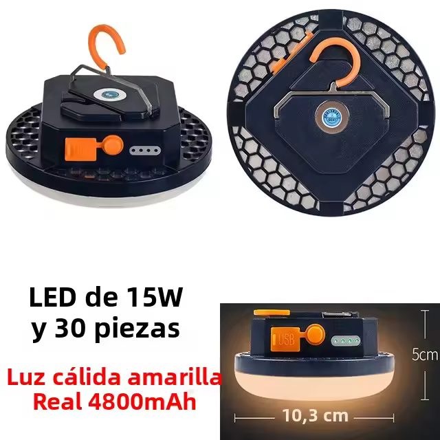 Linterna De Camping Recargable 13500mAh 60W Con Imán Luz Fuerte PortátilLinterna De Tenda Para Reparación Y Trabajo Luz De Iluminación Exterior - 1
