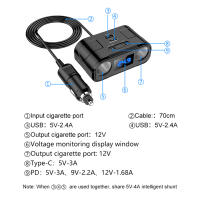 Adaptador De Cargador De Coche Con Dos Oquedades De Encendedor De Coche PD 22W QC3.0 Splitter De Encendedor De Coche ABS Y PC Con Pantalla De Voltaje Digital - details 9