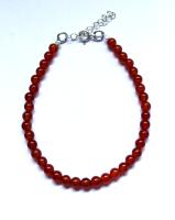pulsera ajustable de cornalina natural y plata de ley-40ycuatrojoyeria - details 2