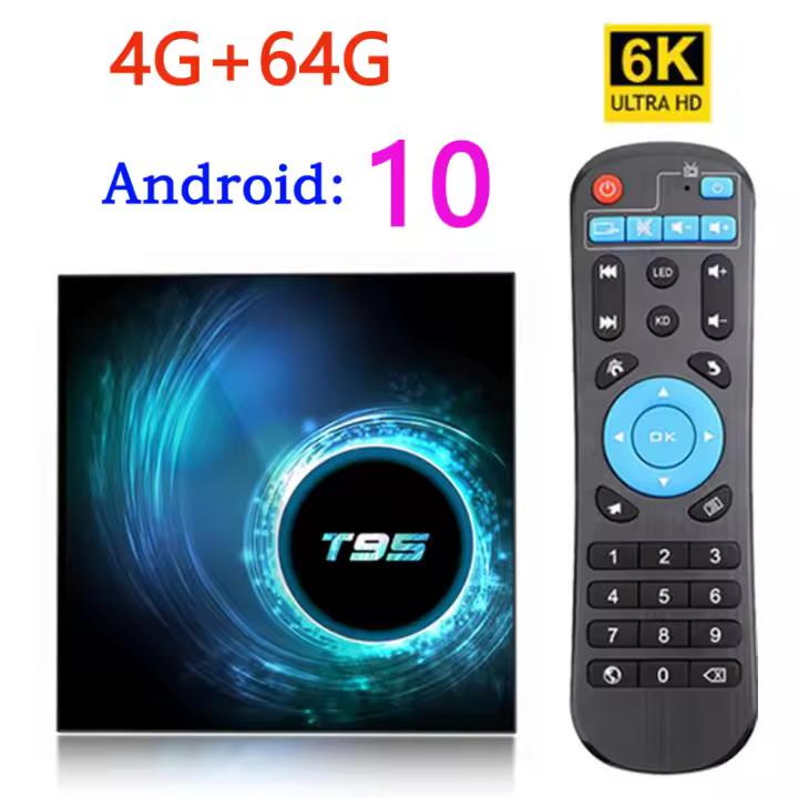 T95 h616 Android Smart TV decodificador 10 4GB 64GB allwinner h616 soporte de cuatro núcleos 6k2.4 / 5G doble WiFi BT 5.0 TV decodificador,Decodificador - 1