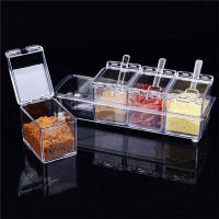 Caja De Condimentos Transparente Con Cuchara Almacenamiento De Especias Organizador De Cocina Para Pimienta Y Especias Tamaño 23.5x9.5x8.5cm - details 2
