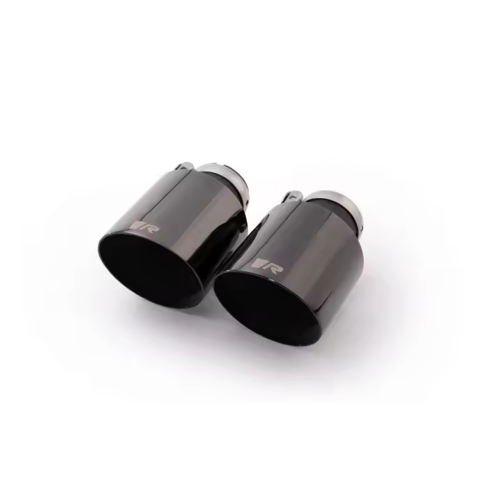 SET DE 2 COLAS REMUS DE 102MM CORTE RECTO Y ANGULADO CROMO NEGRO - 1
