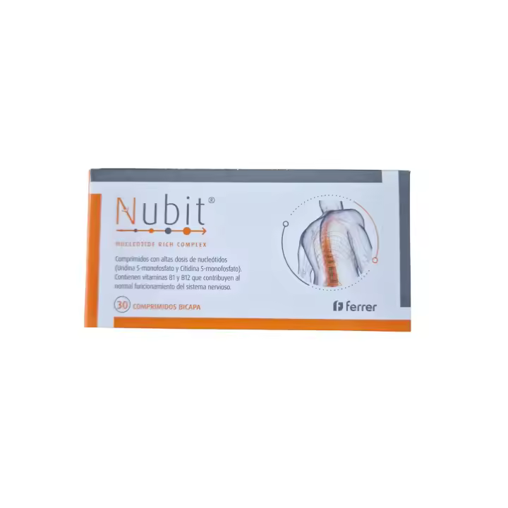 Ferrer Nubit Complejo Rico en Nucleótidos y Vitamina B, 30 Comprimidos [contribuye al funcionamiento normal del sistema nervioso] [vitaminas neurotrópicas del complejo B ] - 1