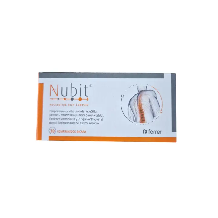 Ferrer Nubit Complejo Rico en Nucleótidos y Vitamina B, 30 Comprimidos [contribuye al funcionamiento normal del sistema nervioso] [vitaminas neurotrópicas del complejo B ] - 1