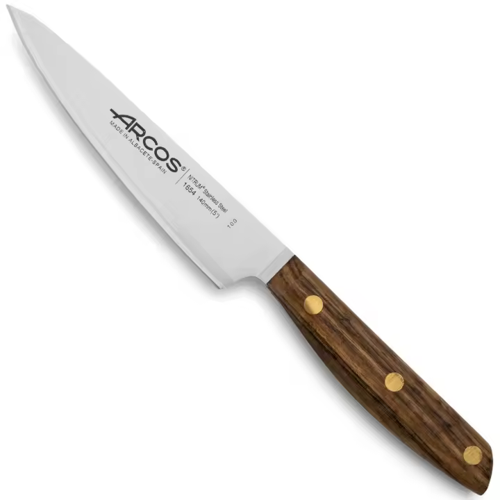 ARCOS Nórdika - Cuchillo Cocinero (140 mm) - Hoja de Acero Inoxidable Nitrum® - Mango de Madera de Ovengkol - 1