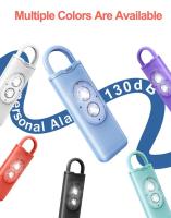 Alarma De Defensa Personal 130DB Con Luz LED Antiwolf Para Niñas Y Mujeres Llavero De Alarma De Pánico Emergencia En Azul - details 5
