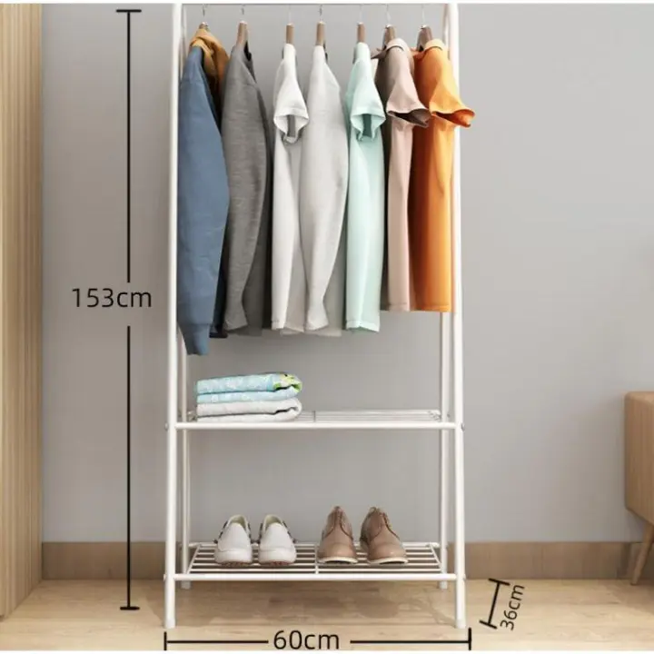 Perchero de hierro para ropa, estante de almacenamiento zapatero bolso, colgador sala de estar, muebles para el hogar, letra A 153cm - 1
