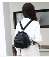 Nueva mochila para mujer, de color liso, pequeña, estilo coreano, a la moda, multiusos - details 10