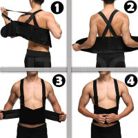 Nueva Cinturón De Soporte Para Cintura Ajustable Con Almohadillas De Espalda Industrial Trabajo Físico Fitness Pesas Cinturón De Lumbar Médico Con Correas De Hombros Para Todas Las Edades Por Encima De 13 Años - details 5