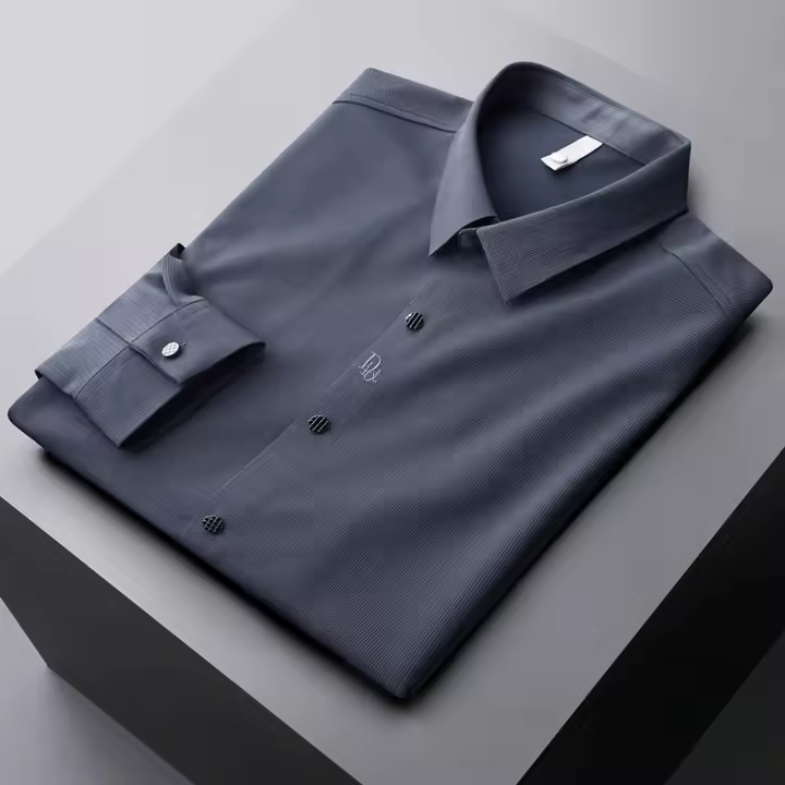 Camisa Casual Para Hombre Con Bordado Slim Fit Antigüice Primavera 2024 Spandex Y Poliéster Cierre Único Estilo Inteligente Casual Talla M a 4XL - 1