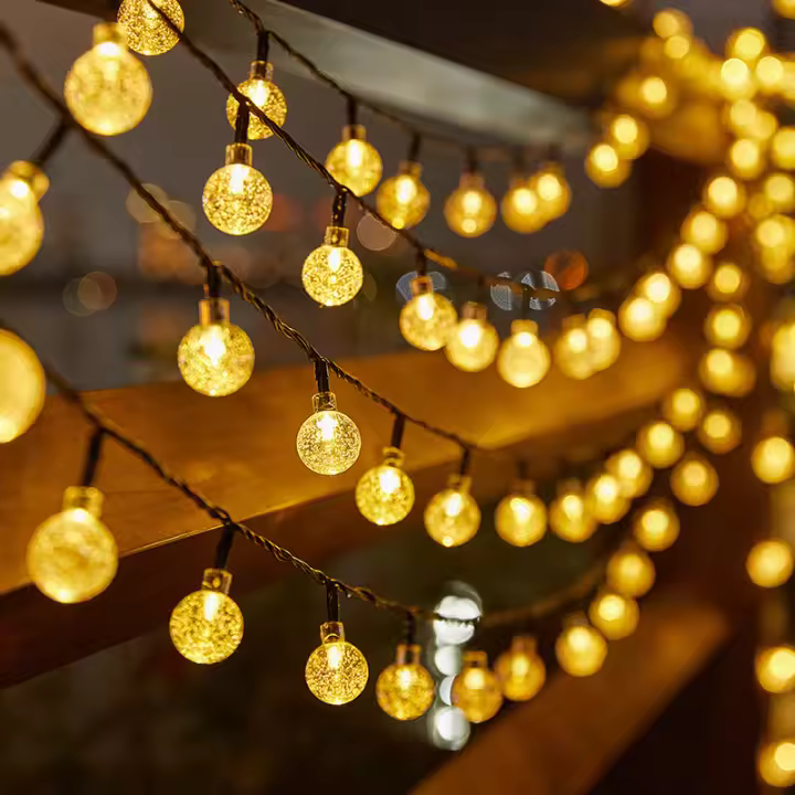 Luces De Cadena Solar LED 5m 20LED Luz Cálida Impermeable Para Decoración De Jardín Bodas Y Navidad Lámpara De Exterior - 1