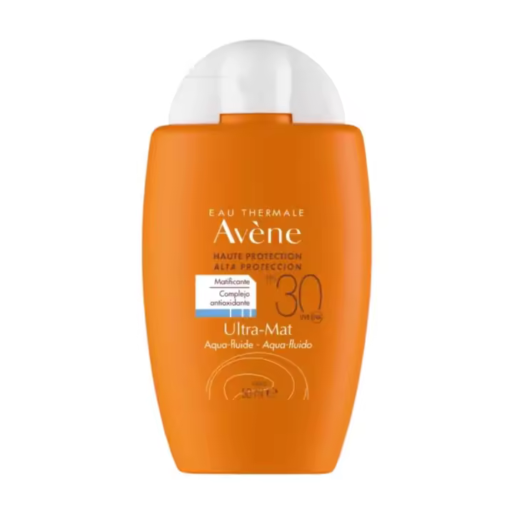 Avène Ultra Mat Aqua-Fluido Spf 30 50 ml - Protector Solar Facial Piel Grasa, Mixta o Sensible - Efecto Matificante 12 horas - 1