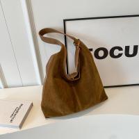 Bolso De Hombro Para Mujer Vintage Con Capa Mate Gran Capacidad Color Sólido Estilo Casual Retro Para Otoño Bolsa De Comercio - details 3