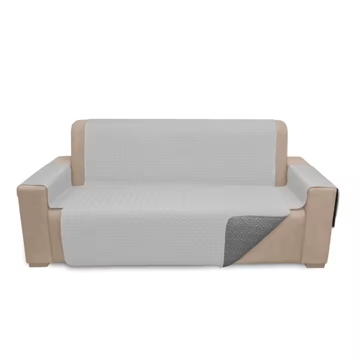 Cubre Sofá Microsatén Reversible Acero-Plata - Protección de Sofá - 1