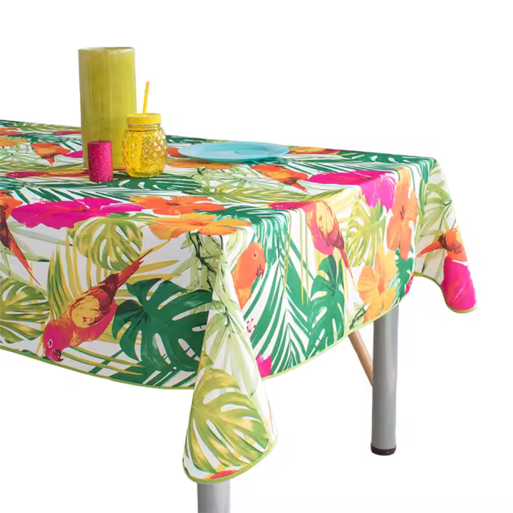 ARTEMANTEL Mantel Antimanchas TROPICAL de Poliéster Rectangular o Redondo - Resistente a las Arrugas y Fácil de Mantener - 1