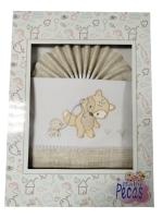 Minicuna🍼✨ Juegos de Sábanas 100% Algodón para Minucuna-Modelo Mapachito- Fondo Blanco– Suavidad y Confort para tu Bebé  Mommata✨🛏️ - details 4