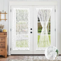 Cortinas De Puerta Transparentes Voile Floral Cortinas De Ventana Modernas Cortina De Puerta Semi-Translúcida Con Bolsa De Rodillo - details 0