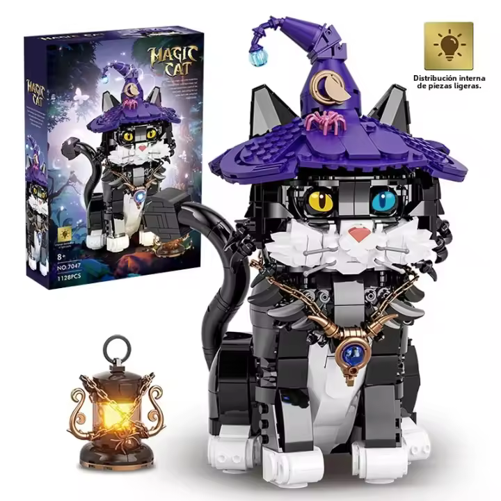 Bloques De Construcción Creativos MOC Magic Cat 1128PCS School of Wizardry Cartoon Animal Para Niños Y Adultos Juguete De Artesanía Para Regalo - 1