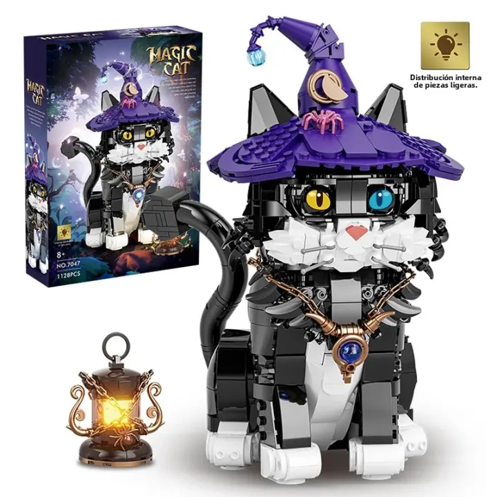 Bloques De Construcción Creativos MOC Magic Cat 1128PCS School of Wizardry Cartoon Animal Para Niños Y Adultos Juguete De Artesanía Para Regalo - 1