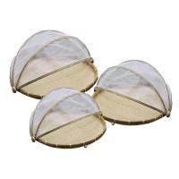 Cesta De Alimentos De Bambú Para Picnic Cubierta Malla Antipolvo Almacenamiento Ecológico Para Verduras Frutas Pan - details 10