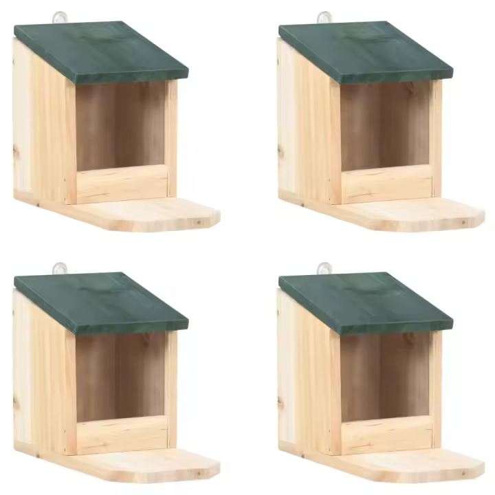 vidaXL Casas de ardilla 4 unidades madera de abeto - 1