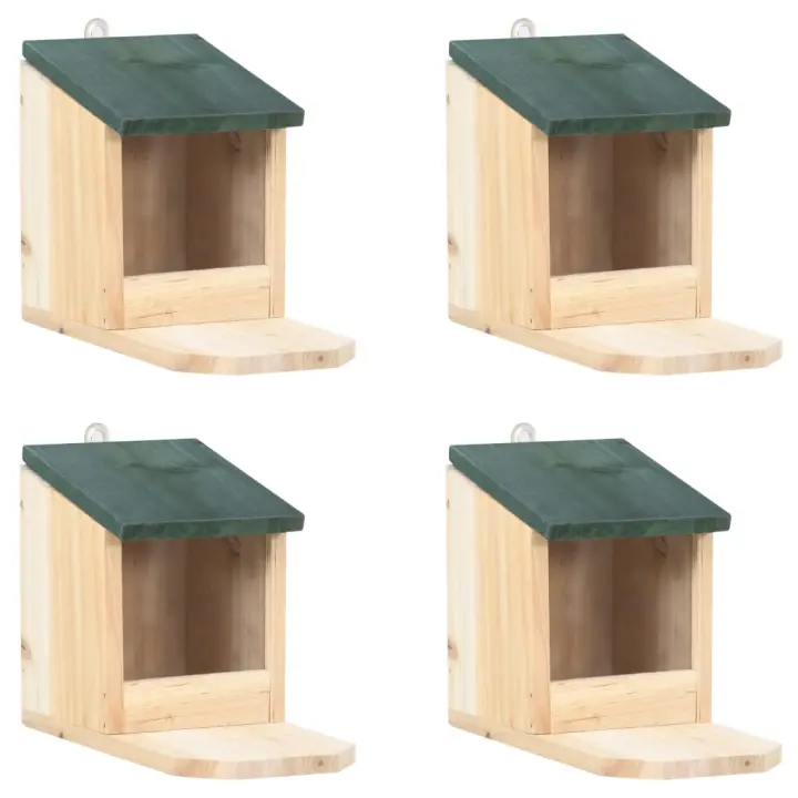 vidaXL Casas de ardilla 4 unidades madera de abeto - 1