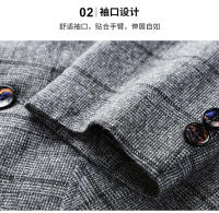 Chaleco a Cuadros Para Hombre Estilo Casual Elegante Con Solapa Única Vestimenta De Lujo Para Banquete Traje De Tela De Poliéster De Cierre Completo - details 6