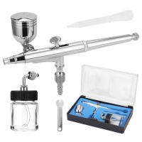 Kit De Aerógrafo Profesional Para Modelado Y Pintura Con Adaptador G1/8 Llave De 2 Copos De Flujo 2 Agujas 2 Boquillas - details 3