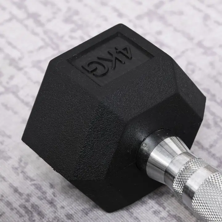 HOMCOM Juego de Mancuernas de 4kg con Barra de Conexión Metálica y Cabeza Hexagonal Juego de Pesas 8kg Total para Entrenamiento en Casa Gimnasio Oficina Negro y Plata - 1