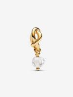 Pandora - Charm Colgante de Círculo de eternidad transparente facetado - Baño de Oro de 14K - details 0