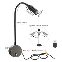 2pcs Lámpara De Lectura USB 5V Para Cama Y Pared Con Dobladillo Largo De 15" Luz LED De 3W Regulable Por Toque Para Estudio Y Trabajo - details 4