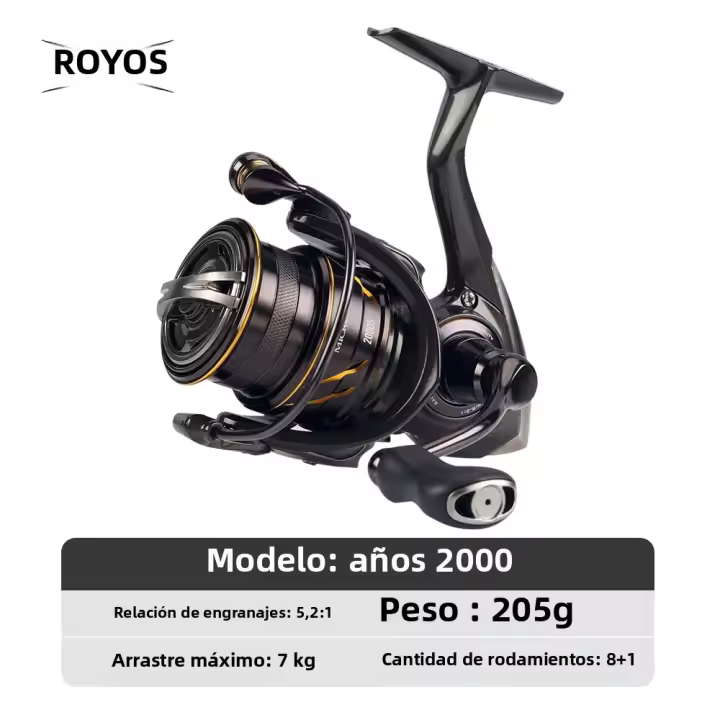 Carrete De Pesca Ultraligero KINGDOM Micro Fly pro Con 8+1 Engranajes Sellados Ratio De Engranajes 5.2:1 Arrastre Máximo 8KG 160g Para Agua Dulce Y Salada - 1