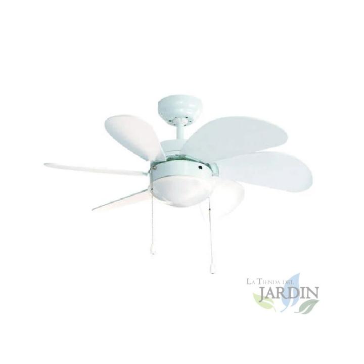 Suinga Ventilador de Techo FM LED, 80cm, 50W, 6 Aspas, Blanco — oferta en Miravia