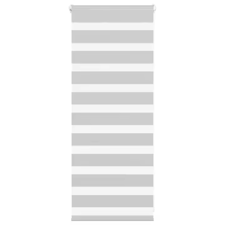 vidaXL Estor cebra gris clarode tejido poliéster en dimensiones 55x100 cm/55x150 cm/55x200 cm y más | protección solar decorativa para ventanas hogar oficina dormitorio fácil de instalar - 1