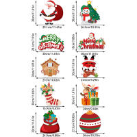 Bandeja Decorativa De Navidad 2024 Con Santa Claus Snowman Y Ciervo Colgante Para Decoración De Puerta En Casa Adornos Navideños Noel - details 3