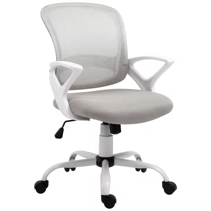 Vinsetto Silla de Oficina Ergonómica Silla de Escritorio Basculante con Altura Ajustable Asiento Giratorio 360° y Soporte Lumbar Malla Transpirable 61x61x89-99 cm - 1