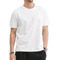 Camiseta De Algodón Para Hombre Verano Manga Corta Suave Antipelusa Tallas M a 5XL Ropa Casual Estilo O-Neck Solido - details 6