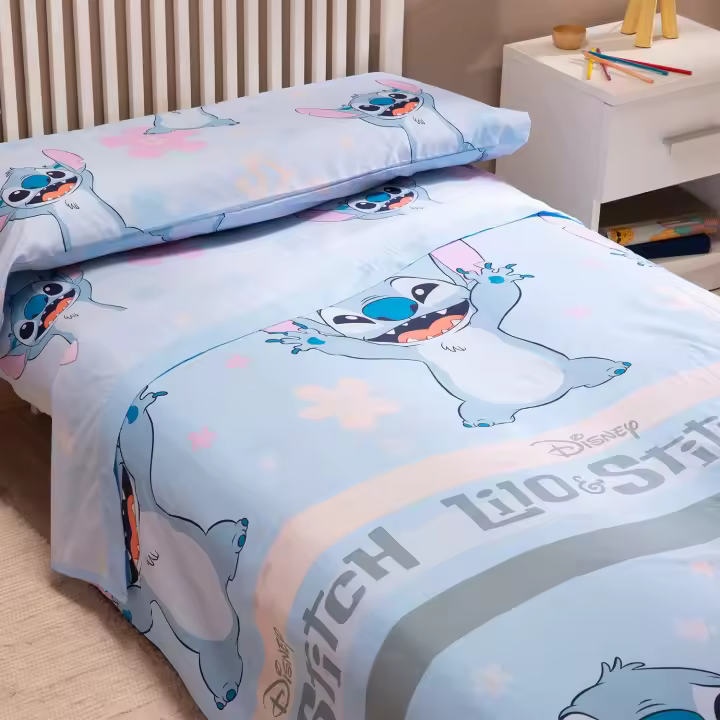 Juego de Sábanas Infantiles Stitch Azul - Disney - 1