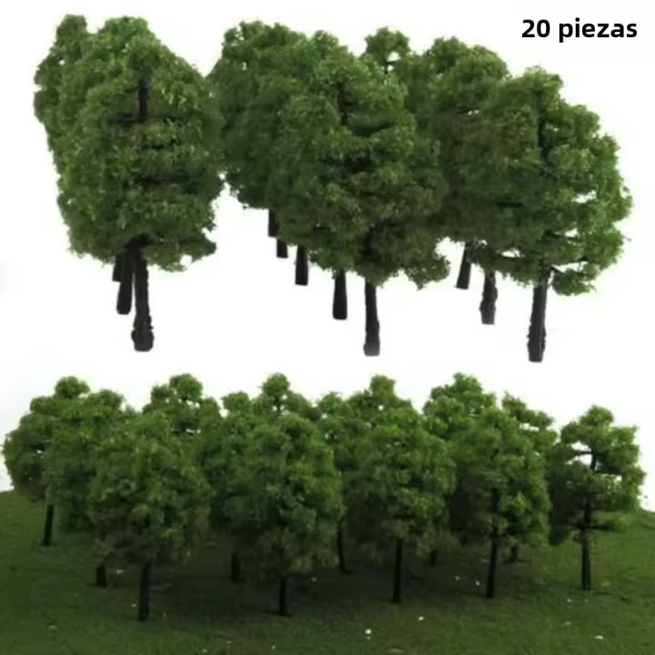 20pcs Árboles De Modelo Para Ferrocarril De Escenificación De Juego De Tablero Parque Decoración De Paisaje Miniatura - 1