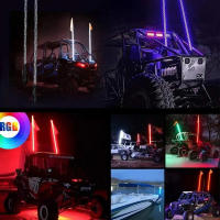2PCS Luzes LED De Control Remoto Bluetooth 2FT Para Antena Escalera UTV ATV Camión De Tierra Buggy De Arena RZR - details 1
