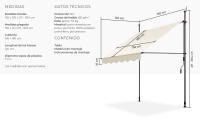 Tectake - Toldo plegable para balcón con manivela, ajustable en altura  Funcional  Estructura de acero con revestimiento en polvo con cilindro de aluminio ligero  Barras telescópicas con pies roscados para un montaje rápido y sencillo - details 4