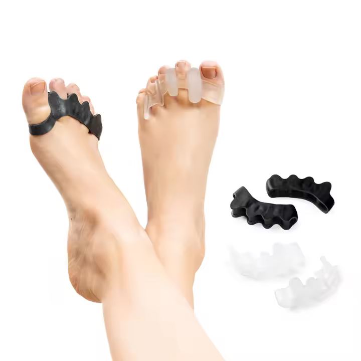 Innovagoods ®   Toe separator for ergonomic foot, toe separators, ideal for feeling relief, rest, relaxation and well-being. Adjustable and washable toe separators (4 units) - 1