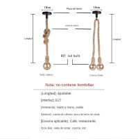 Lámpara Colgante Vintage Edison E27 De Hilo De Lino Retro Estilo Americano Iluminación Creativa Para Decoración De Loft Y Hogar - details 0