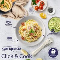 Juego de 8 pcs: 5 sartenes Ø18Ø20Ø24cm(x2)Ø28cm y 3 Cacerolas Ø16Ø18Ø20cm en aluminio prensado con revestimiento ILAG con 3 mangos extraibles - details 1