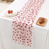 Corredor De Mesa Tema Fresa Cumpleaños Decoración Fresa Fiesta Baby Shower Suministros De Fiesta Voile Material Medida Individual - details 2