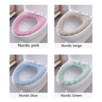 Juego De Cubierta De Inodoro Universal En Color Sólido Suave Cálido Lavable Para Decoración Del Hogar Funda De Asiento De Inodoro Accesorios De Cubierta De Tapa De Inodoro Material Acrílico Ecológico - details 0