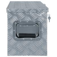vidaXL Caja de aluminio 80,5x22x22 cm plateada - details 1